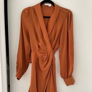 Satin Wrap Dress